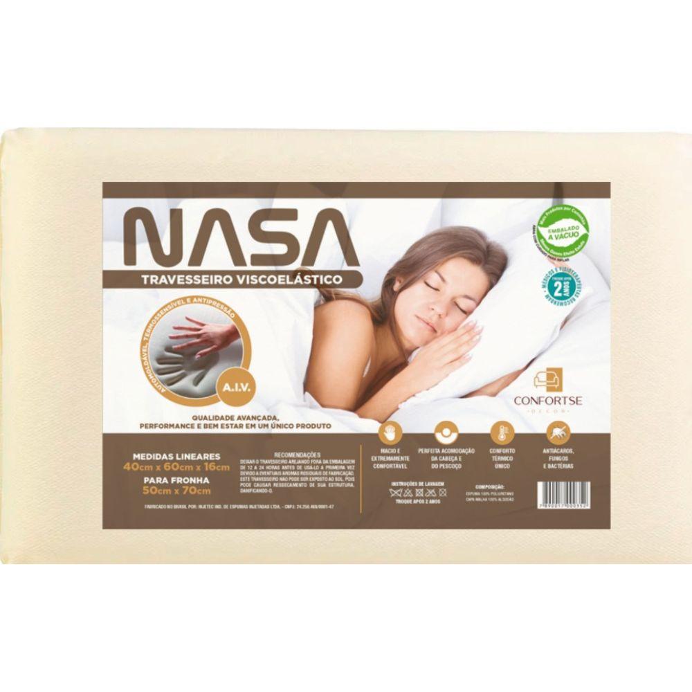Travesseiros NASA Viscoelástico Alto 60x40 cm