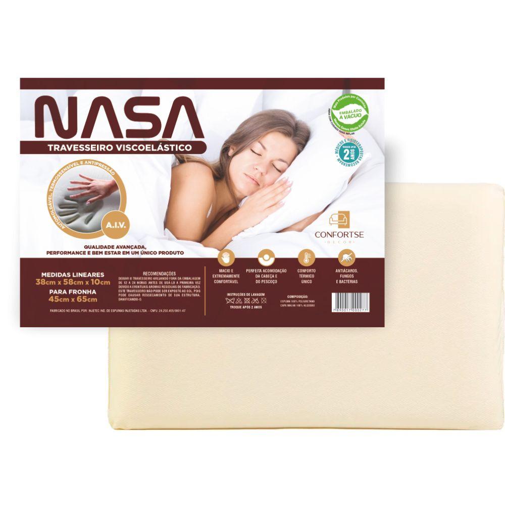 Travesseiros NASA Viscoelástico Baixo 58x38 cm