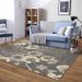 Tapete Adana Floral Retangular (150x200) Polipropileno Cinza