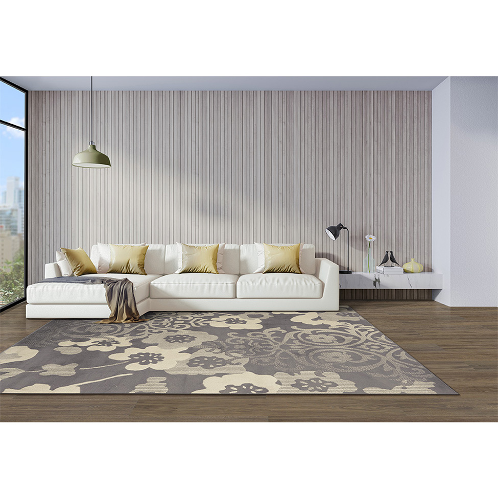 Tapete Adana Floral Retangular (200x250) Polipropileno Cinza