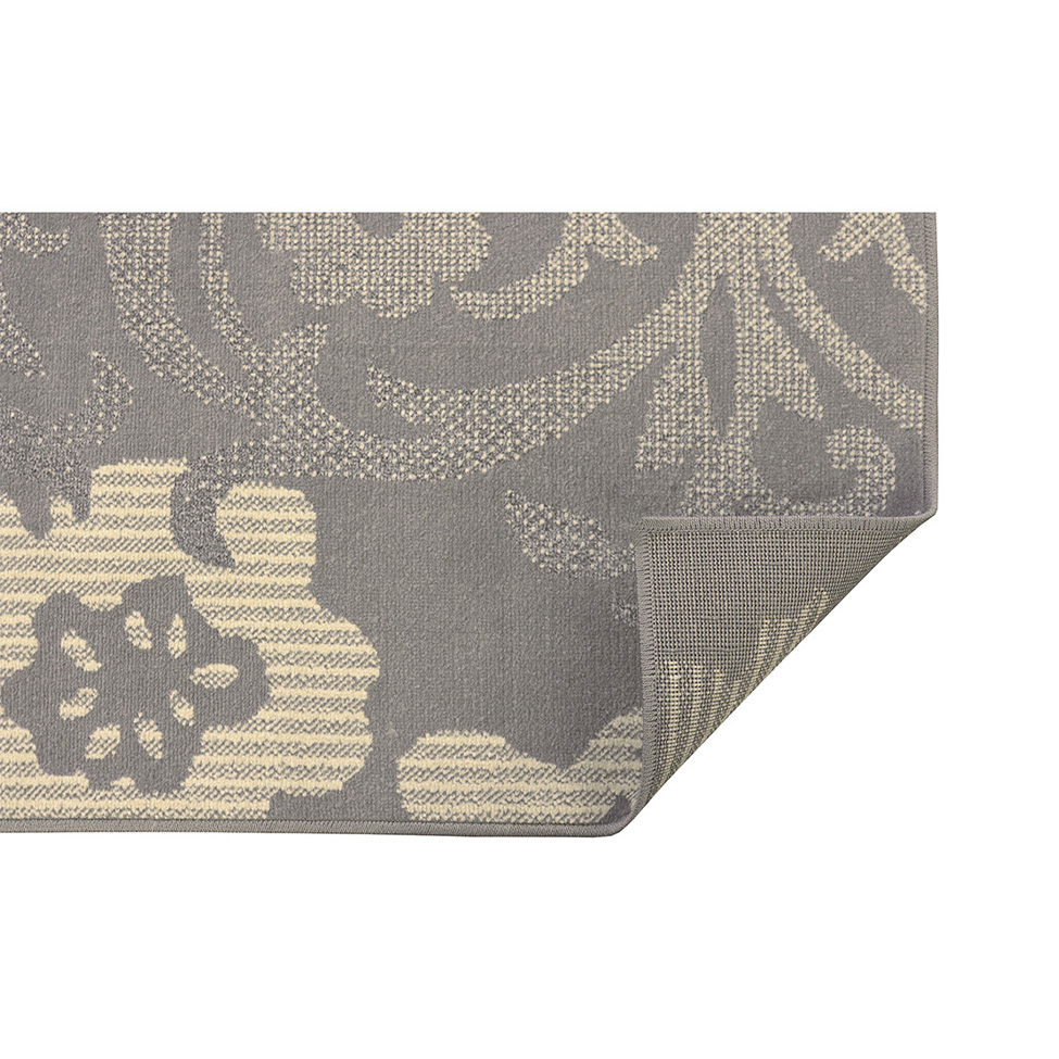 Tapete Adana Floral Retangular (50x100) Polipropileno Cinza