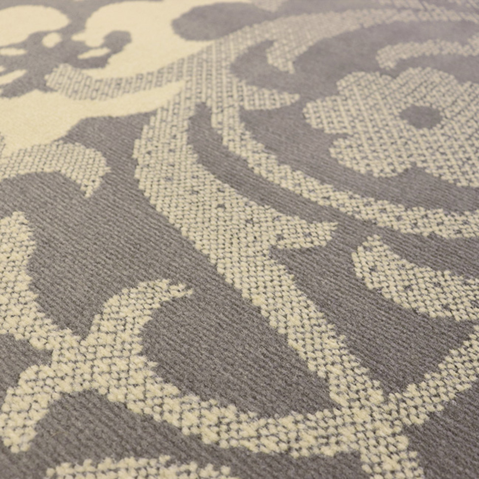 Tapete Adana Floral Retangular (50x100) Polipropileno Cinza
