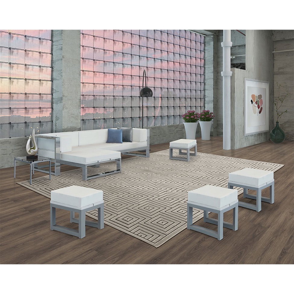 Tapete Alice Blocos Retangular Veludo (240x340) Cinza