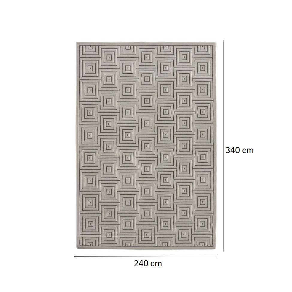 Tapete Alice Blocos Retangular Veludo (240x340) Cinza