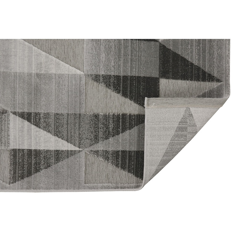 Tapete Alice Triângulos Retangular Veludo (160x235) Cinza