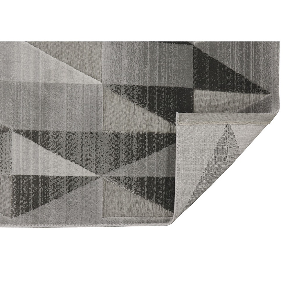 Tapete Alice Triângulos Retangular Veludo (200x285) Cinza