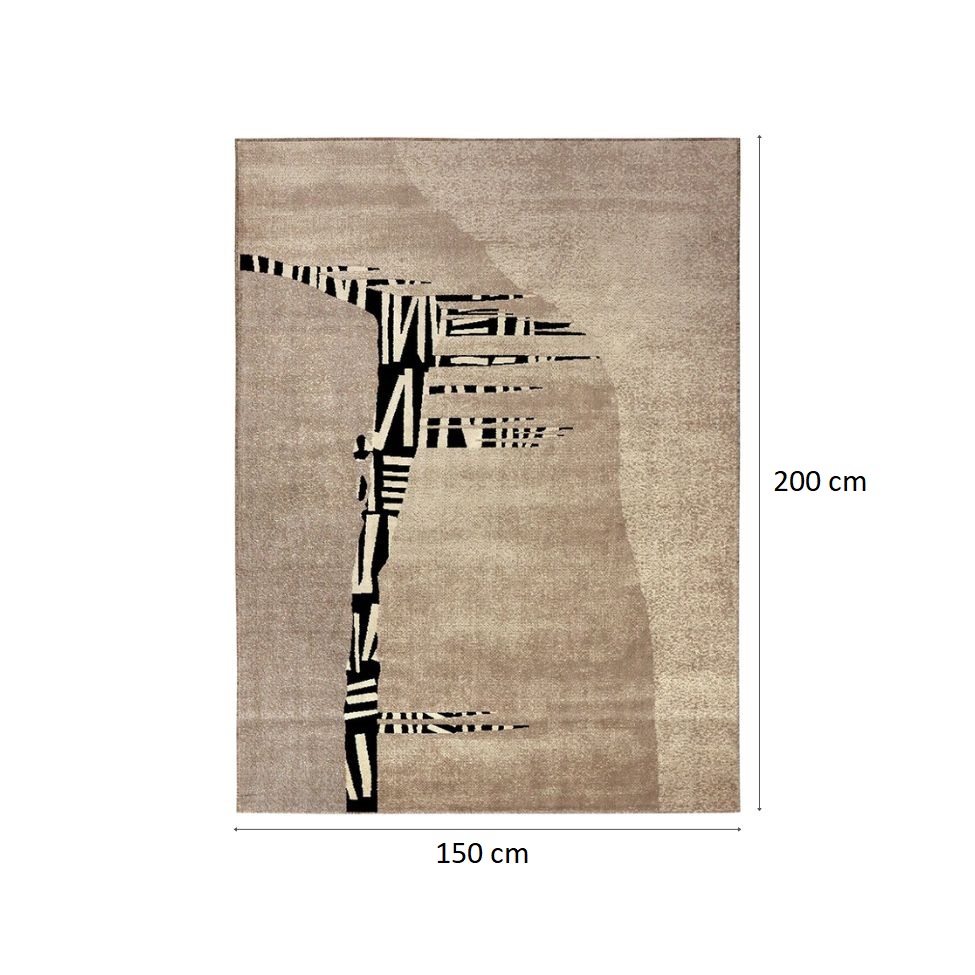 Tapete Ancestralidade Fossil Retangular Veludo (150x200) Bege