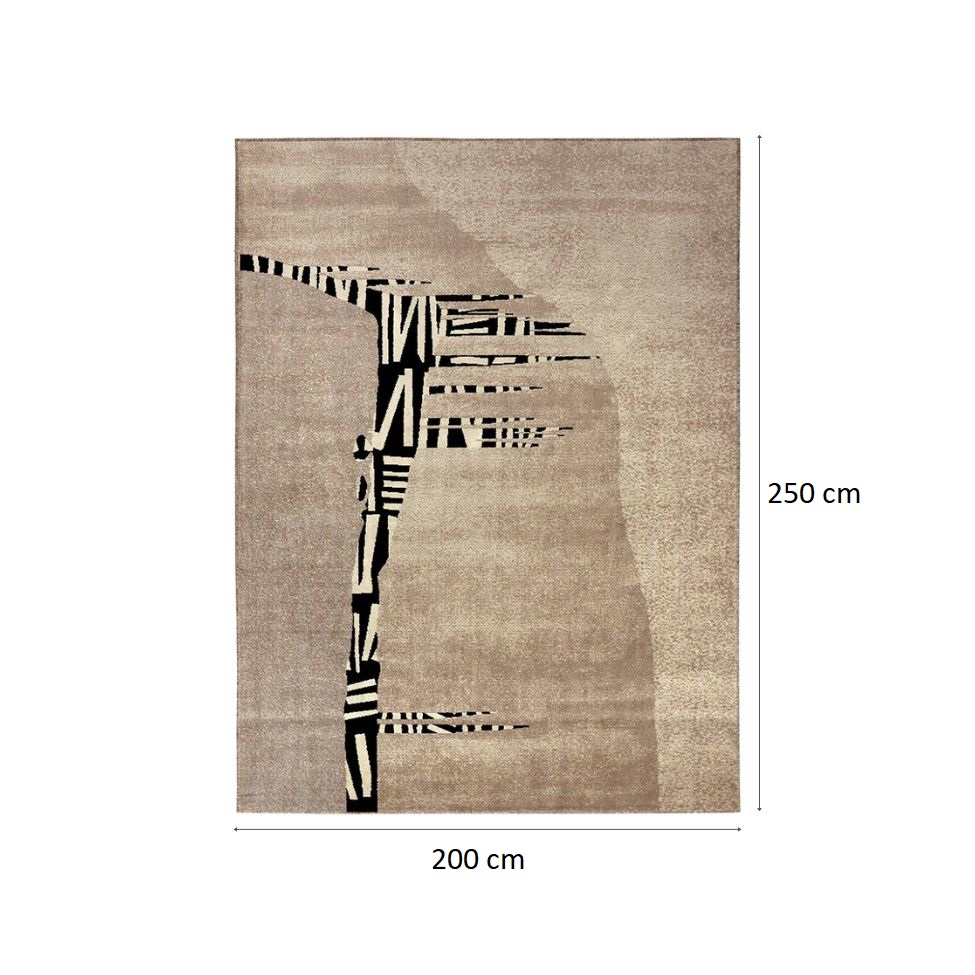 Tapete Ancestralidade Fossil Retangular Veludo (200x250) Bege