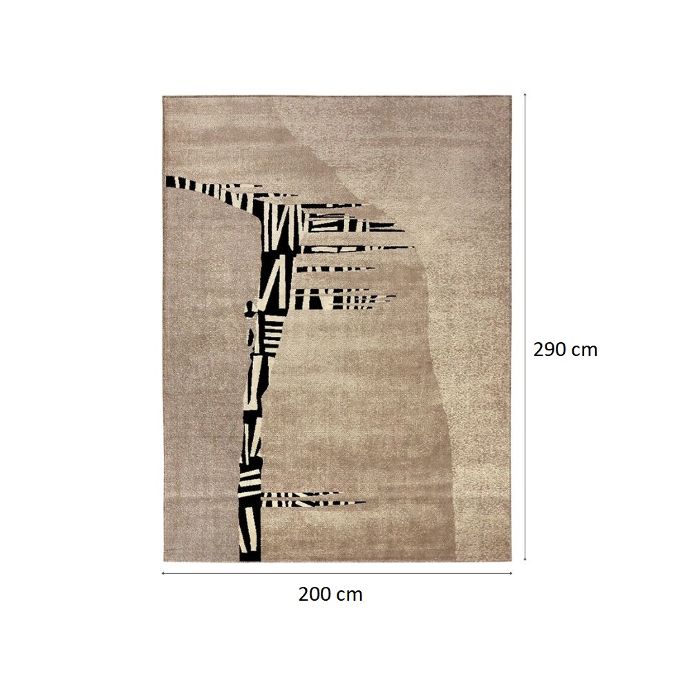 Tapete Ancestralidade Fossil Retangular Veludo (200x290) Bege