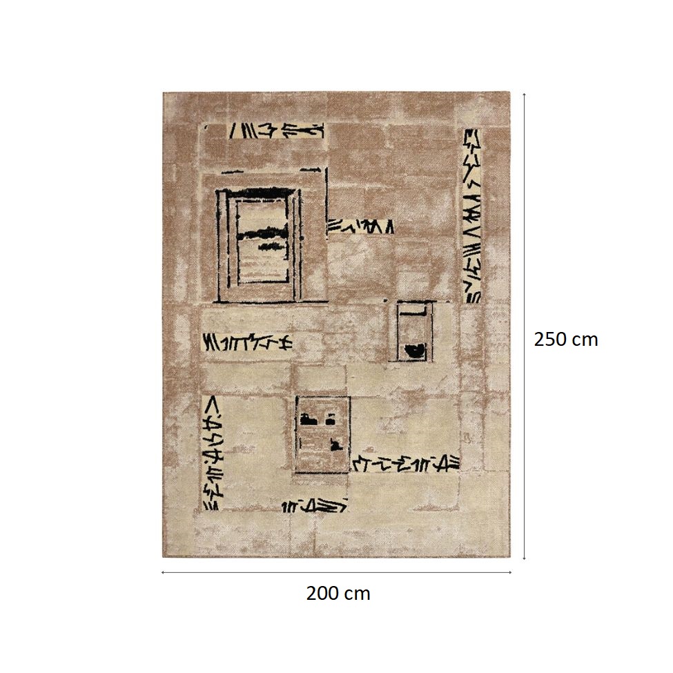 Tapete Ancestralidade JMB Retangular Veludo (200x250) Bege