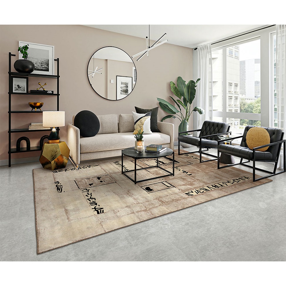 Tapete Ancestralidade JMB Retangular Veludo (200x290) Bege