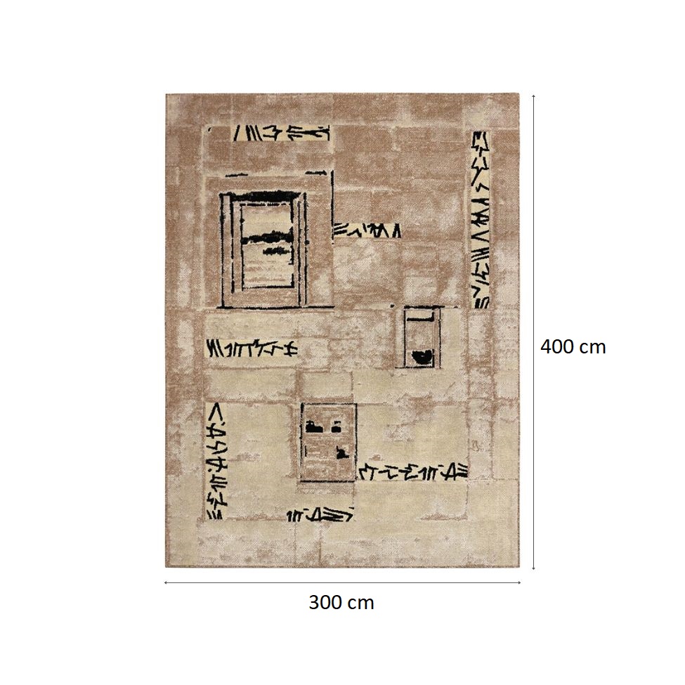 Tapete Ancestralidade JMB Retangular Veludo (300x400) Bege