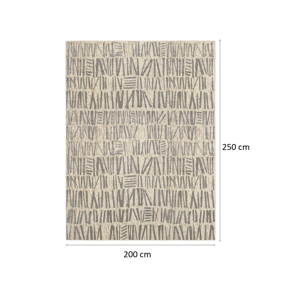 Tapete Ancestralidade Tag Retangular Veludo (200x250) Cinza
