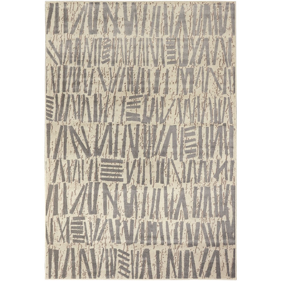 Tapete Ancestralidade Tag Retangular Veludo (200x290) Cinza