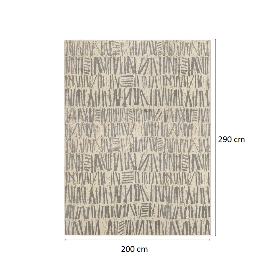 Tapete Ancestralidade Tag Retangular Veludo (200x290) Cinza