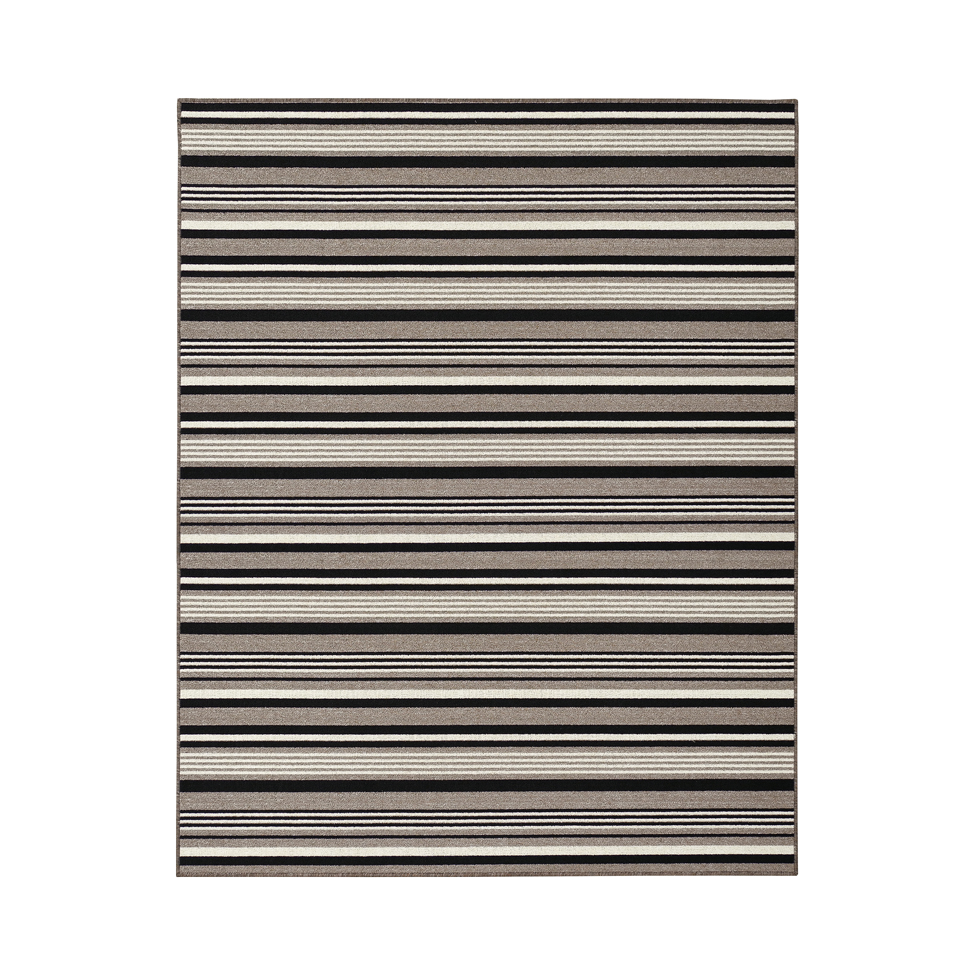 Tapete Aruba Orla Retangular Polipropileno (200x250) Preto e Cinza