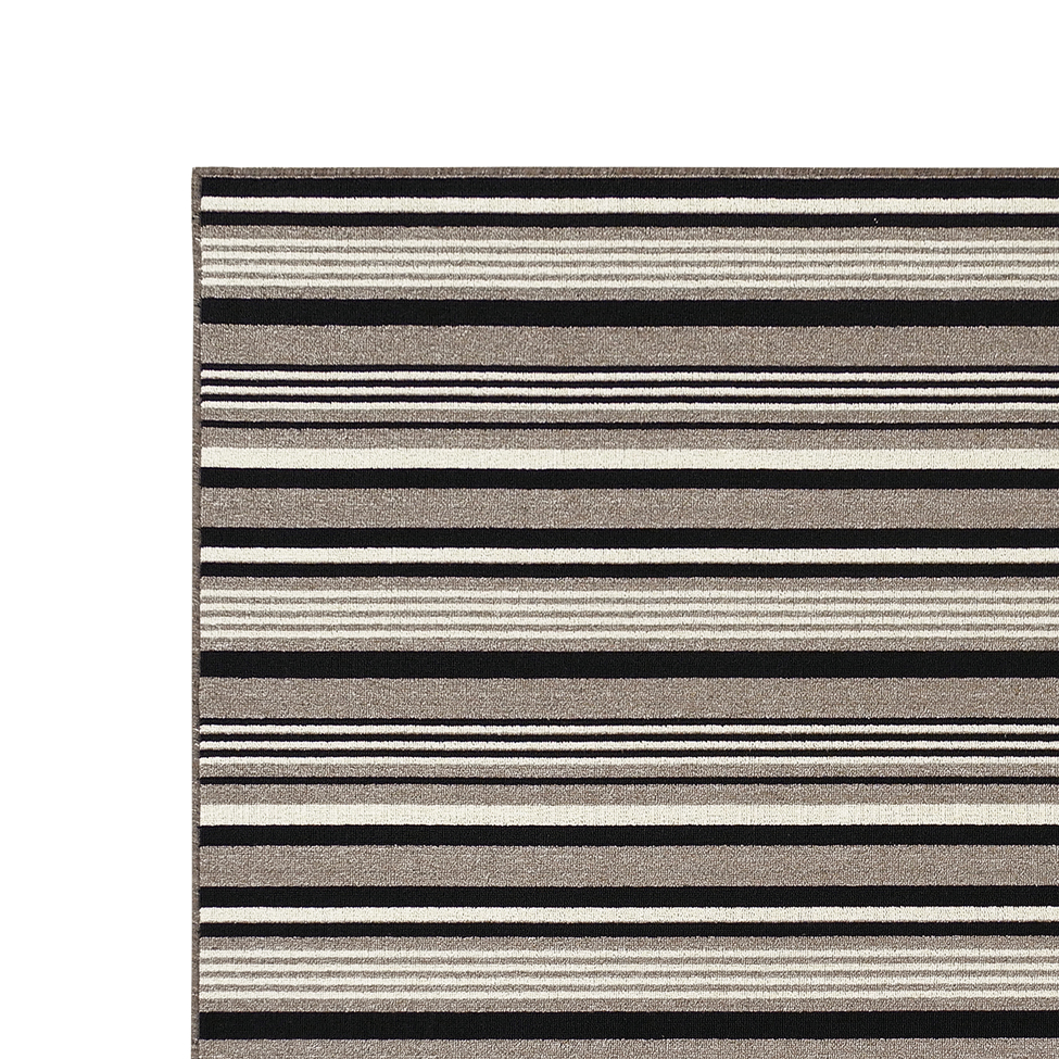 Tapete Aruba Orla Retangular Polipropileno (200x250) Preto e Cinza