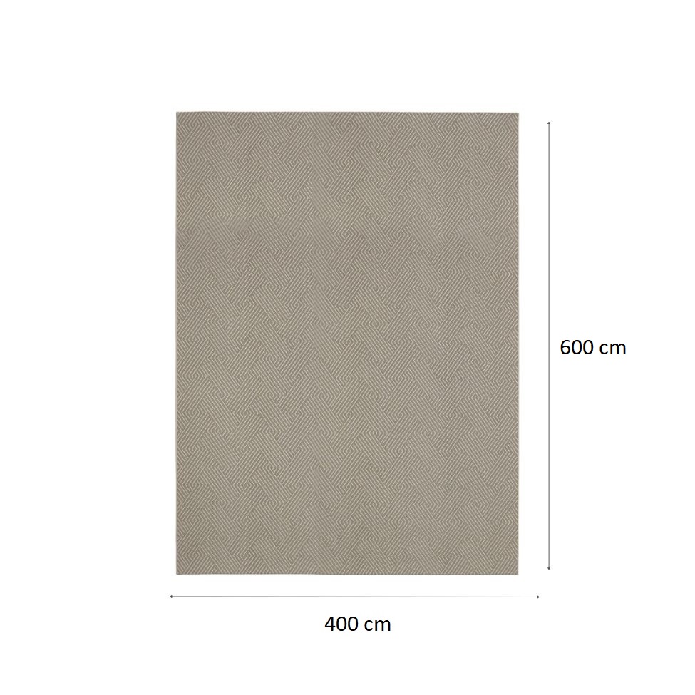 Tapete Bali Formas Retangular Bouclé (400x600) Cinza