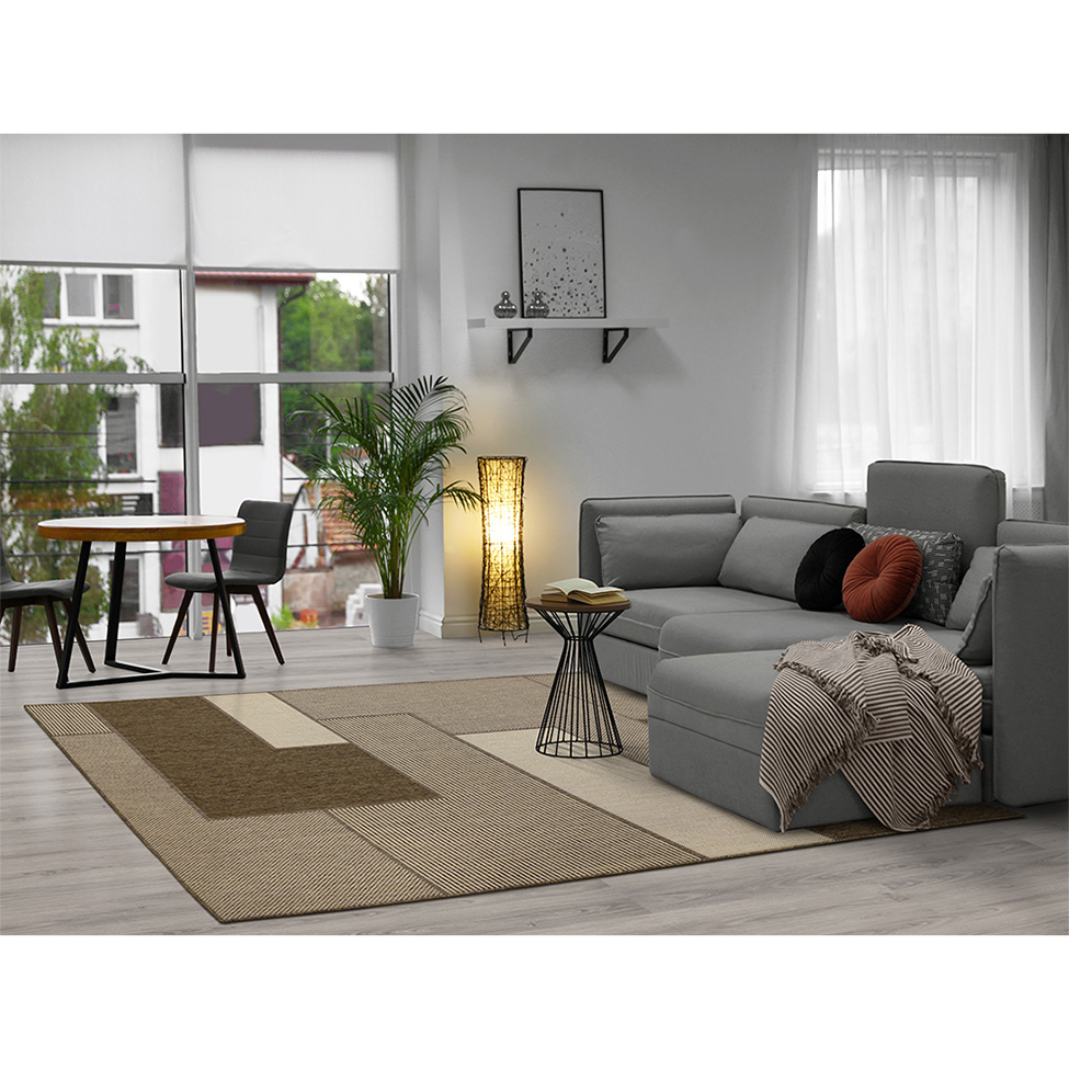 Tapete Bali Lascas Retangular Polipropileno (100x150) Bege