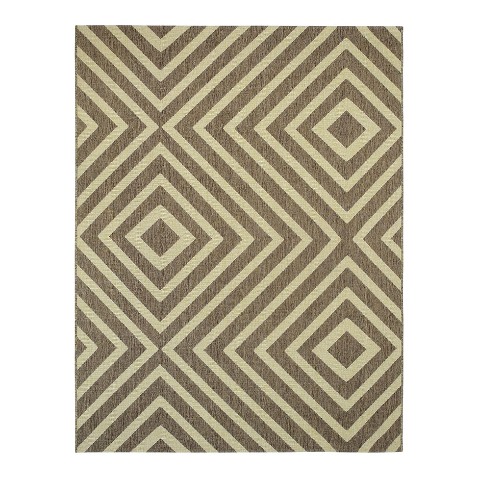 Tapete Bali Retangular Polipropileno (100x150) Bege e Marrom