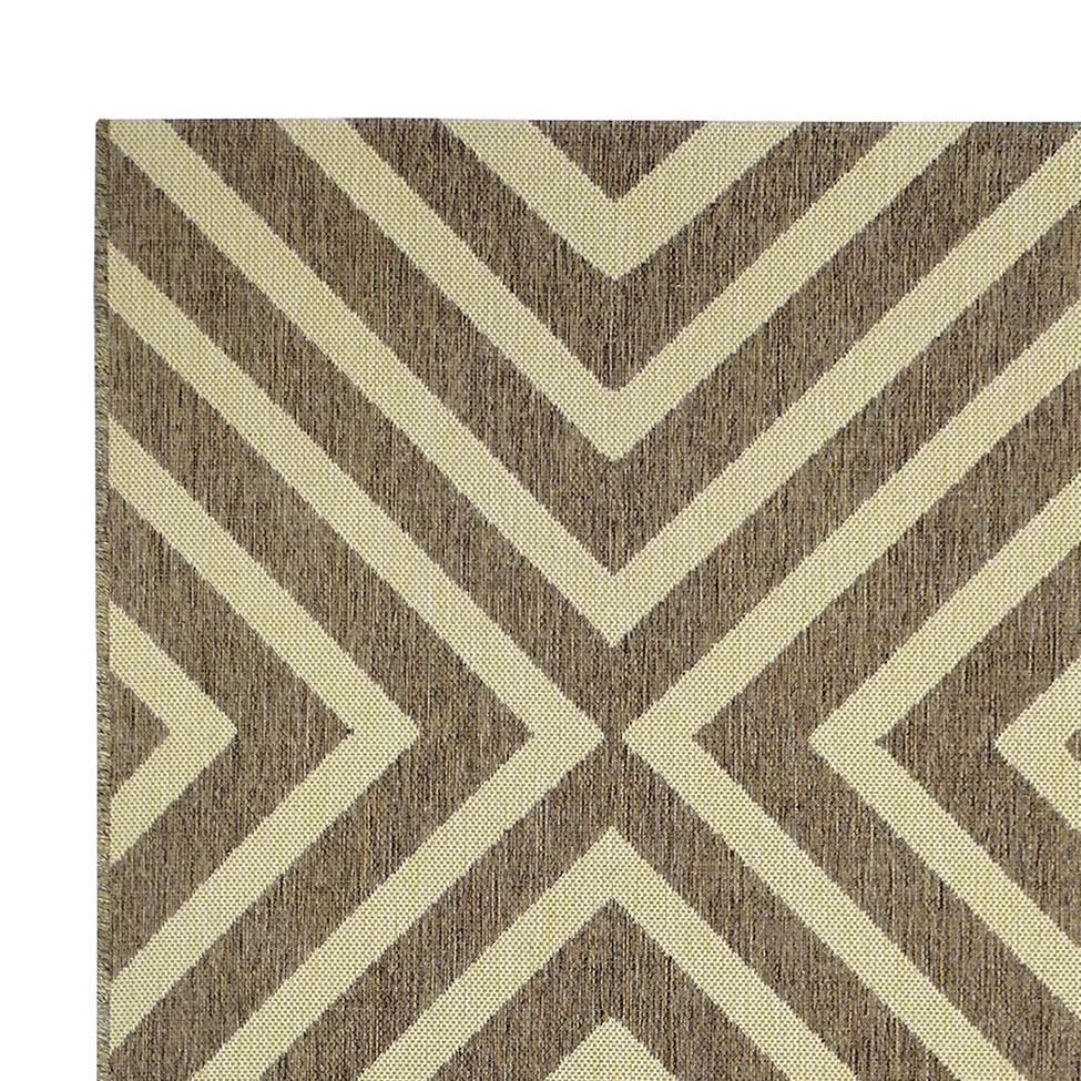 Tapete Bali Retangular Polipropileno (100x150) Bege e Marrom