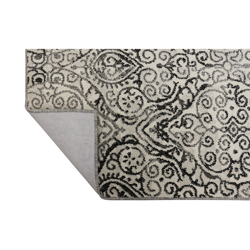 Tapete Black White Retangular Polipropileno (100x160) Preto e Branco