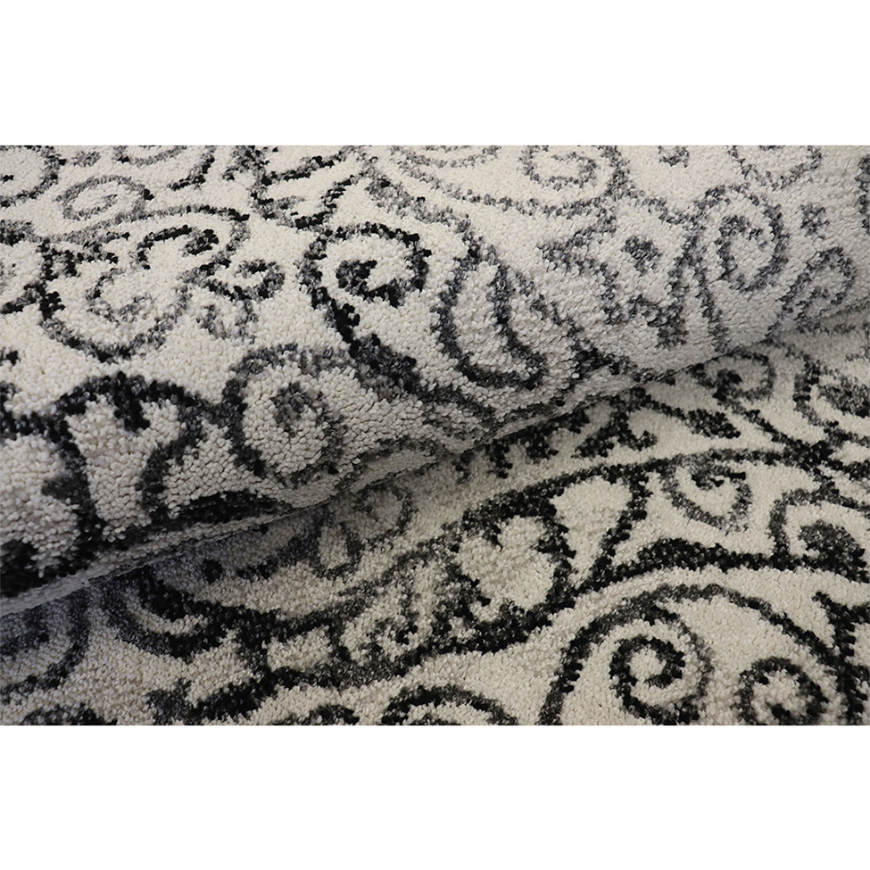 Tapete Black White Retangular Polipropileno (100x160) Preto e Branco