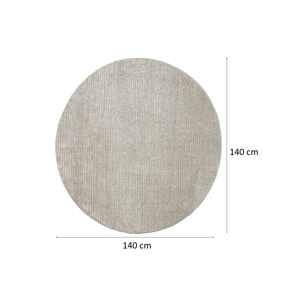 Tapete Chevron Redondo Bouclé (140x140) Prata