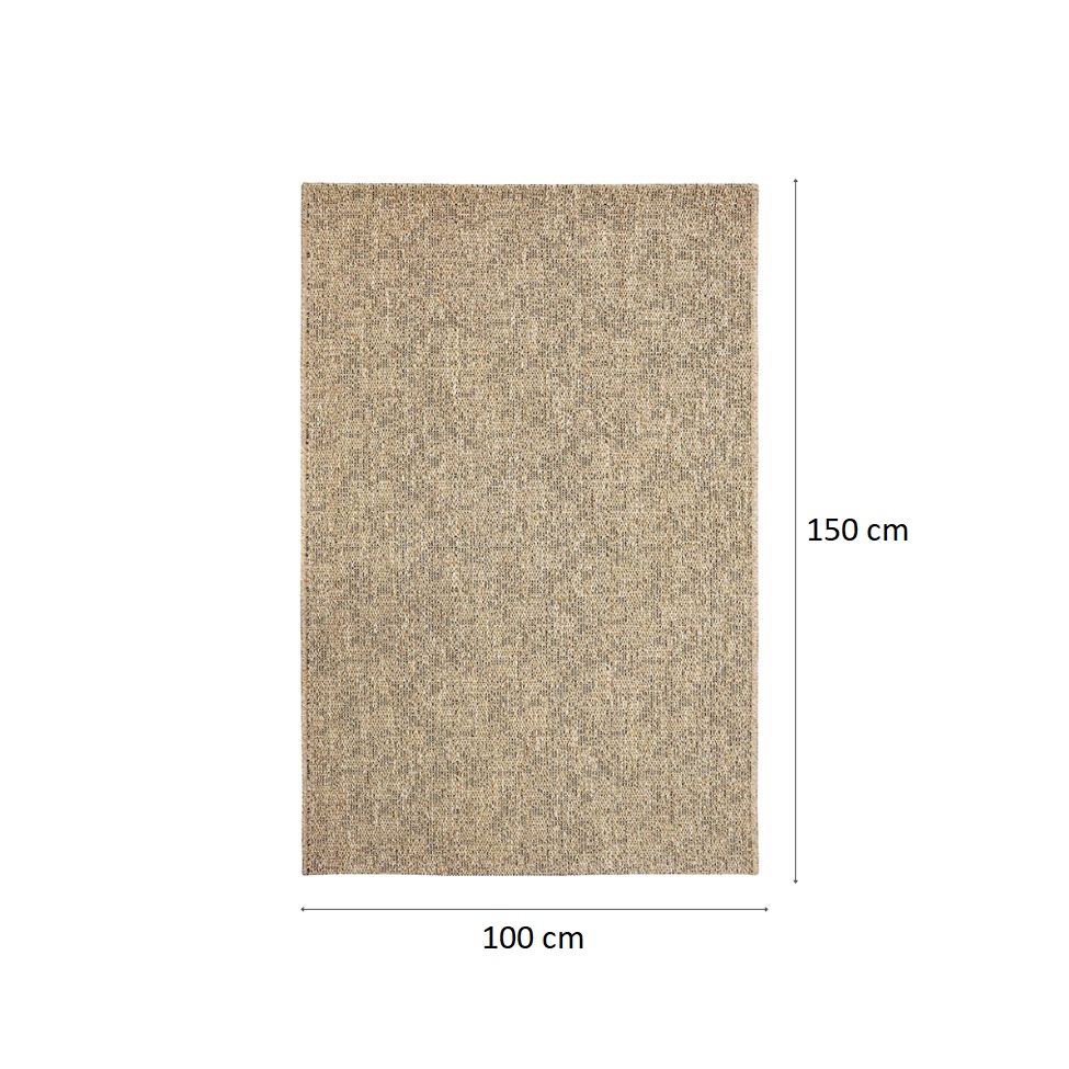 Tapete Eco Terra Areia Retangular Bouclé (100x150) Bege