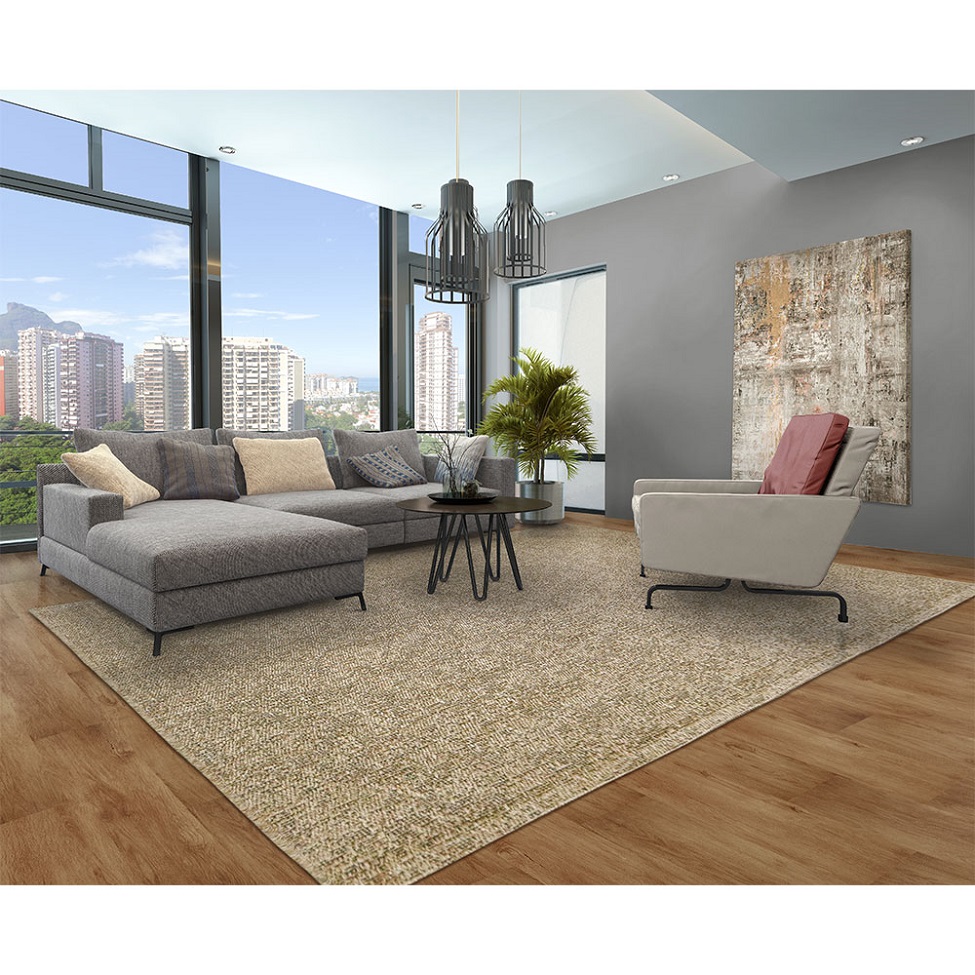 Tapete Eco Terra Areia Retangular Bouclé (300x400) Bege