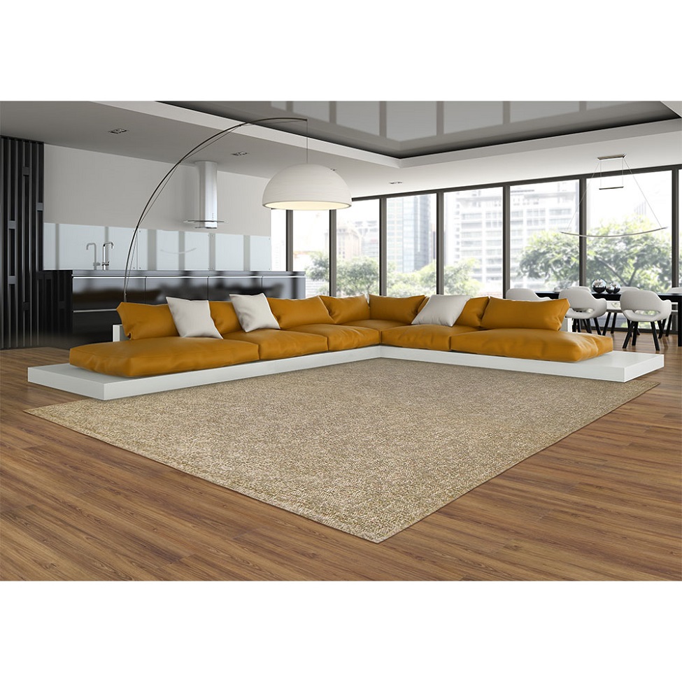 Tapete Eco Terra Areia Retangular Bouclé (400x500) Bege