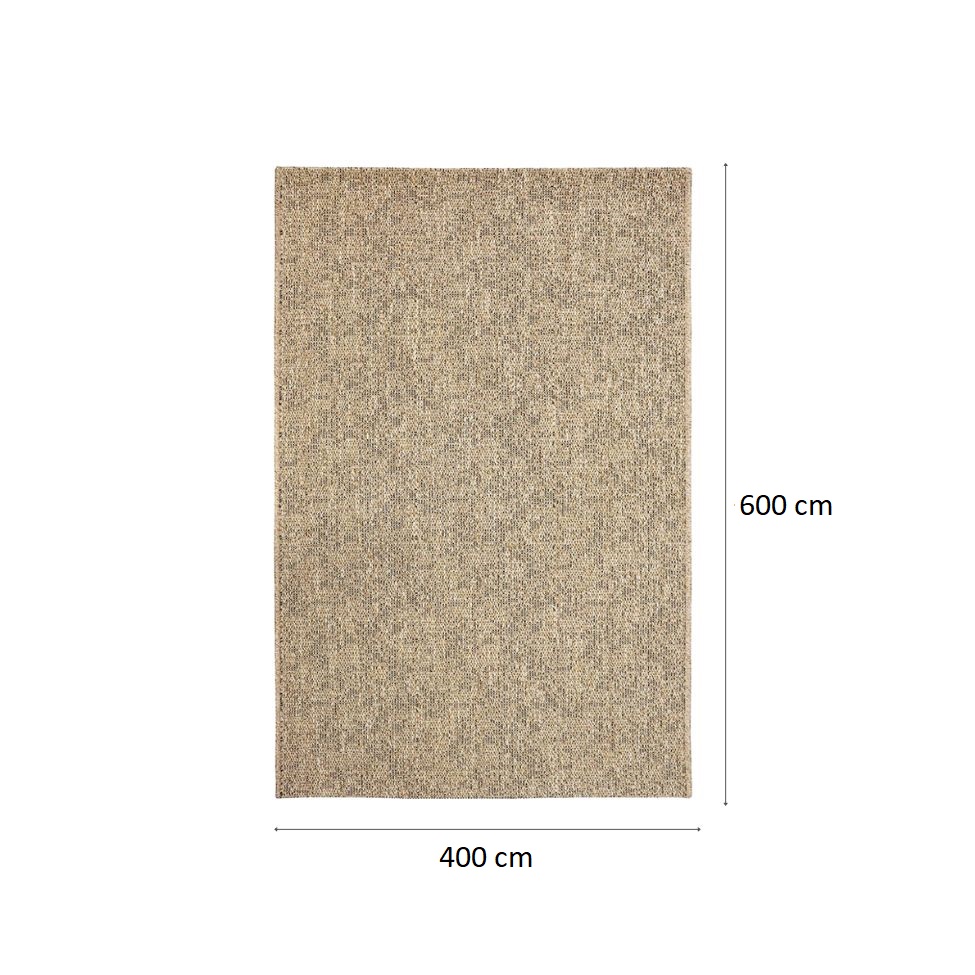 Tapete Eco Terra Areia Retangular Bouclé (400x600) Bege