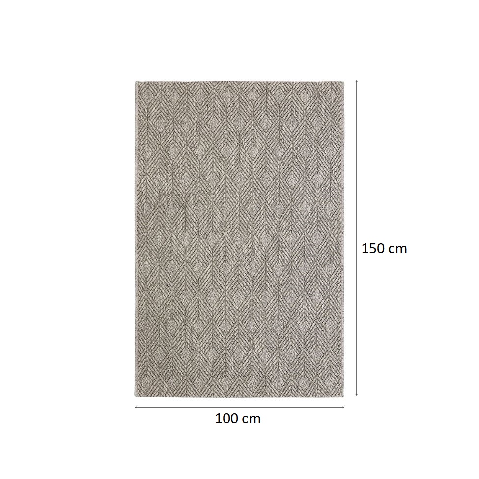 Tapete Eco Terra Argila Retangular Bouclé (100x150) Cinza