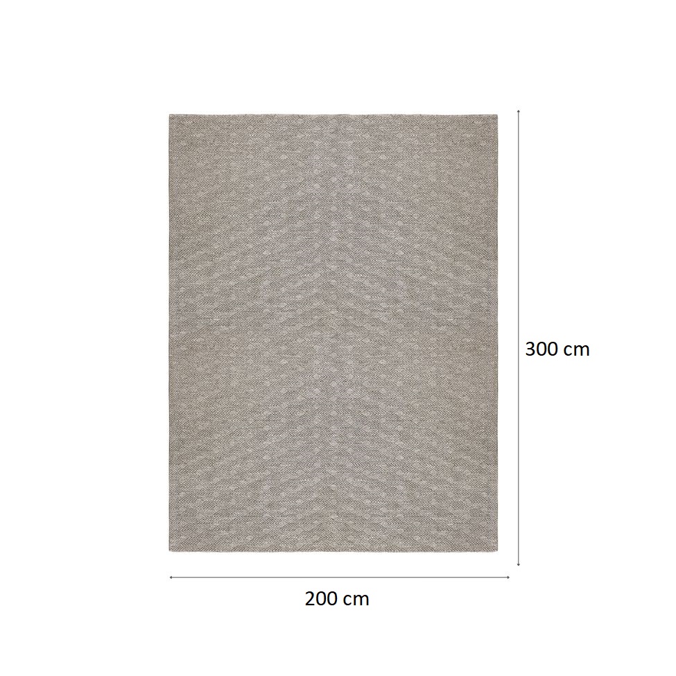 Tapete Eco Terra Argila Retangular Bouclé (200x300) Cinza