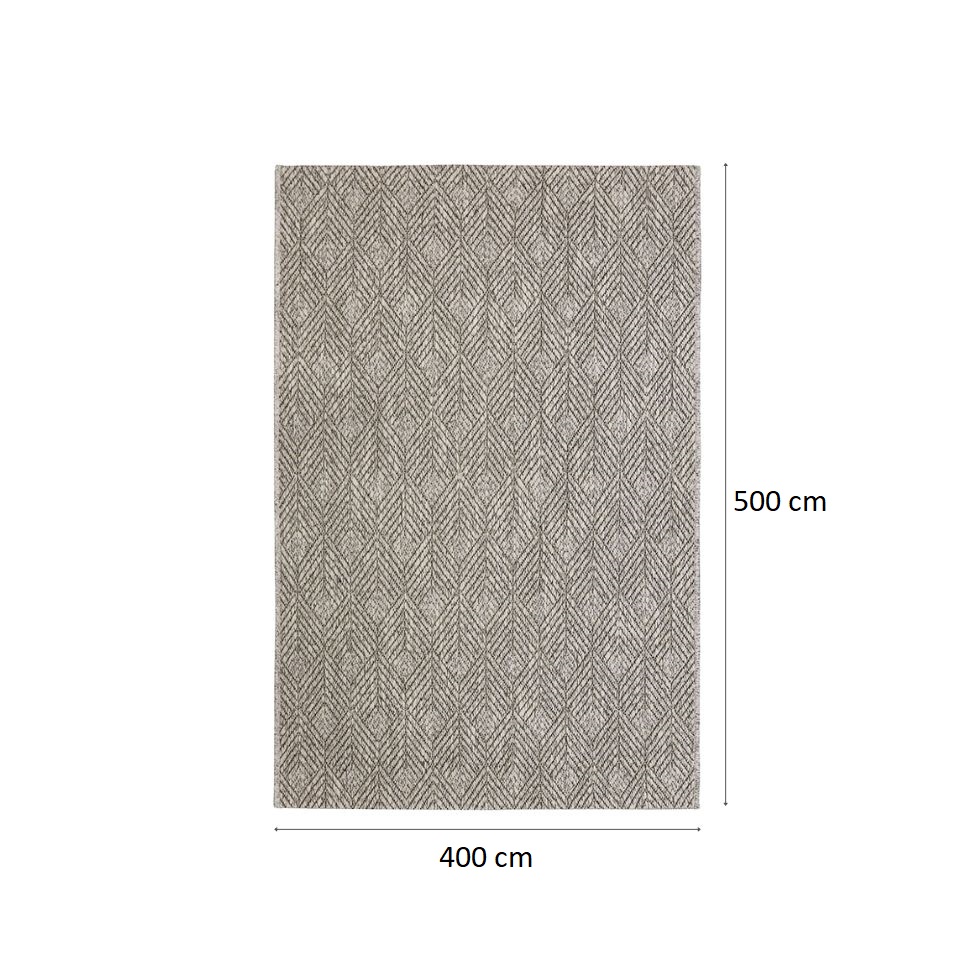 Tapete Eco Terra Argila Retangular Bouclé (400x500) Cinza