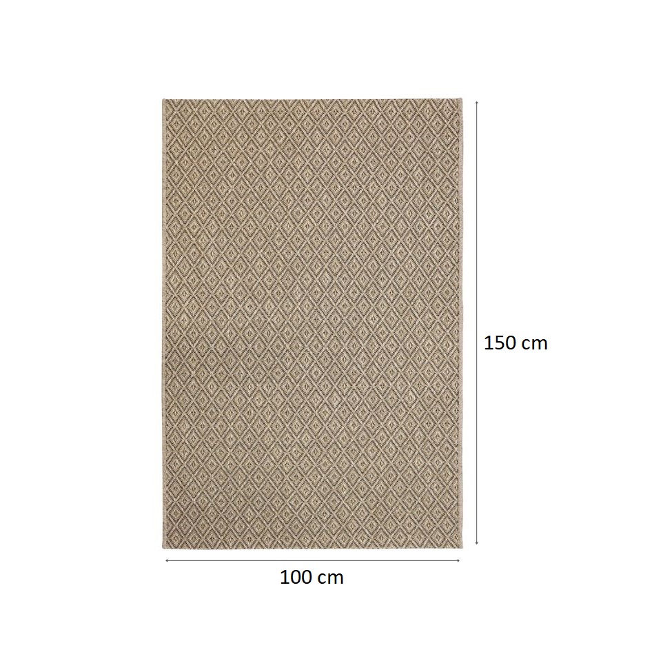 Tapete Eco Terra Cerâmica Retangular Bouclé (100x150) Bege