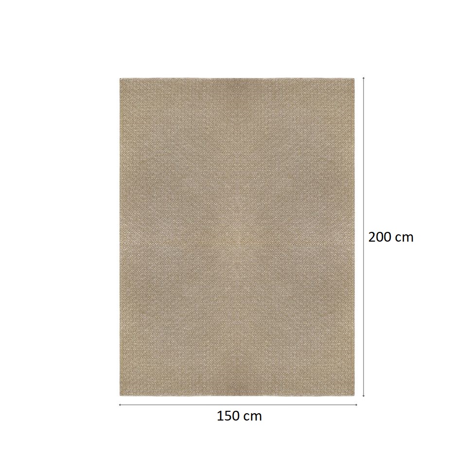 Tapete Eco Terra Cerâmica Retangular Bouclé (150x200) Bege