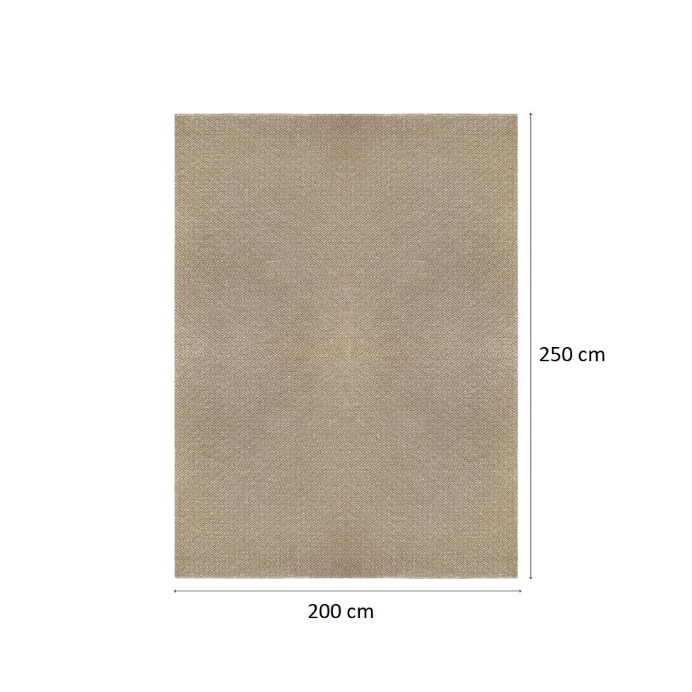 Tapete Eco Terra Cerâmica Retangular Bouclé (200x250) Bege