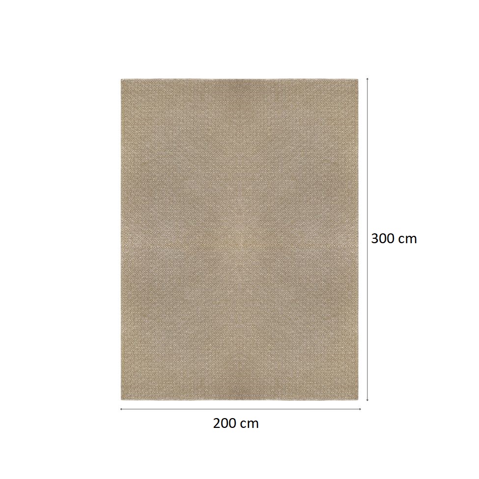 Tapete Eco Terra Cerâmica Retangular Bouclé (200x300) Bege