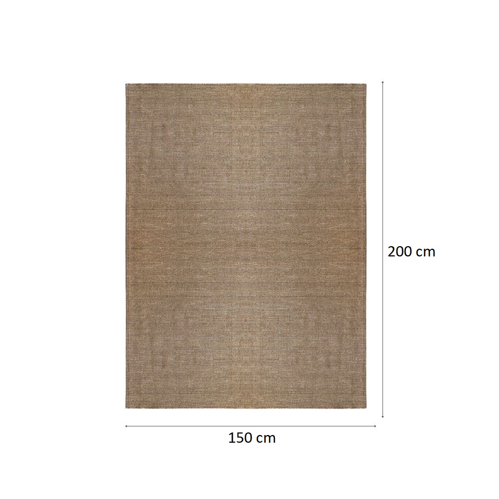 Tapete Eco Terra Madeira Retangular Bouclé (150x200) Bege