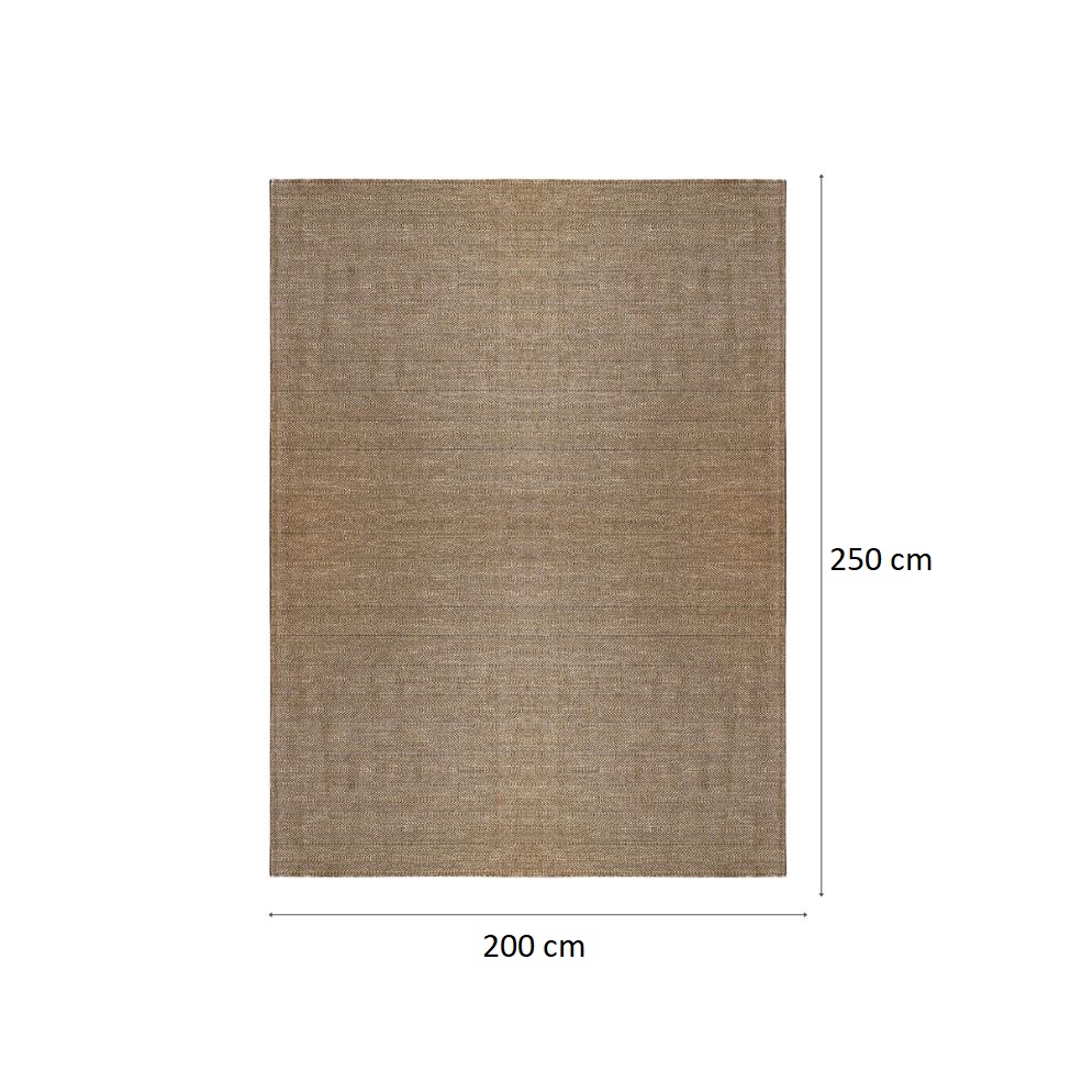 Tapete Eco Terra Madeira Retangular Bouclé (200x250) Bege