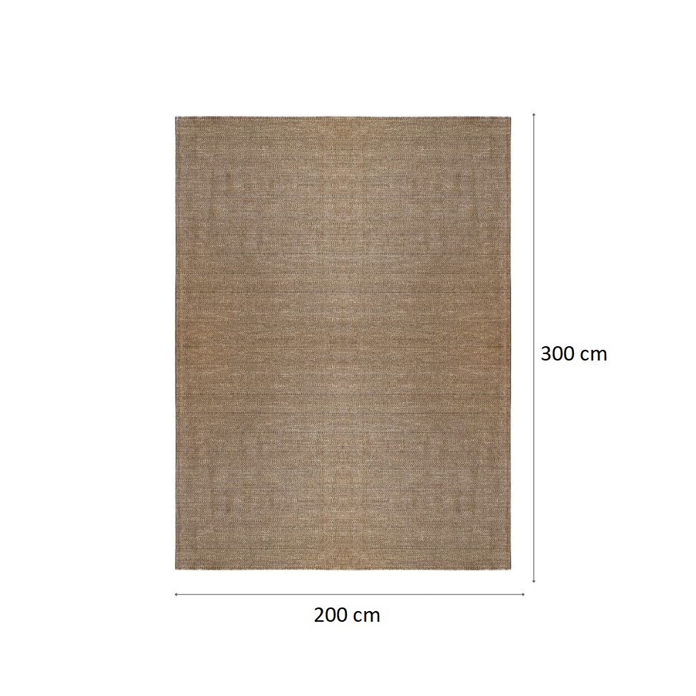Tapete Eco Terra Madeira Retangular Bouclé (200x300) Bege