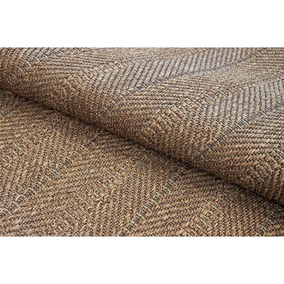 Tapete Eco Terra Madeira Retangular Bouclé (200x300) Bege
