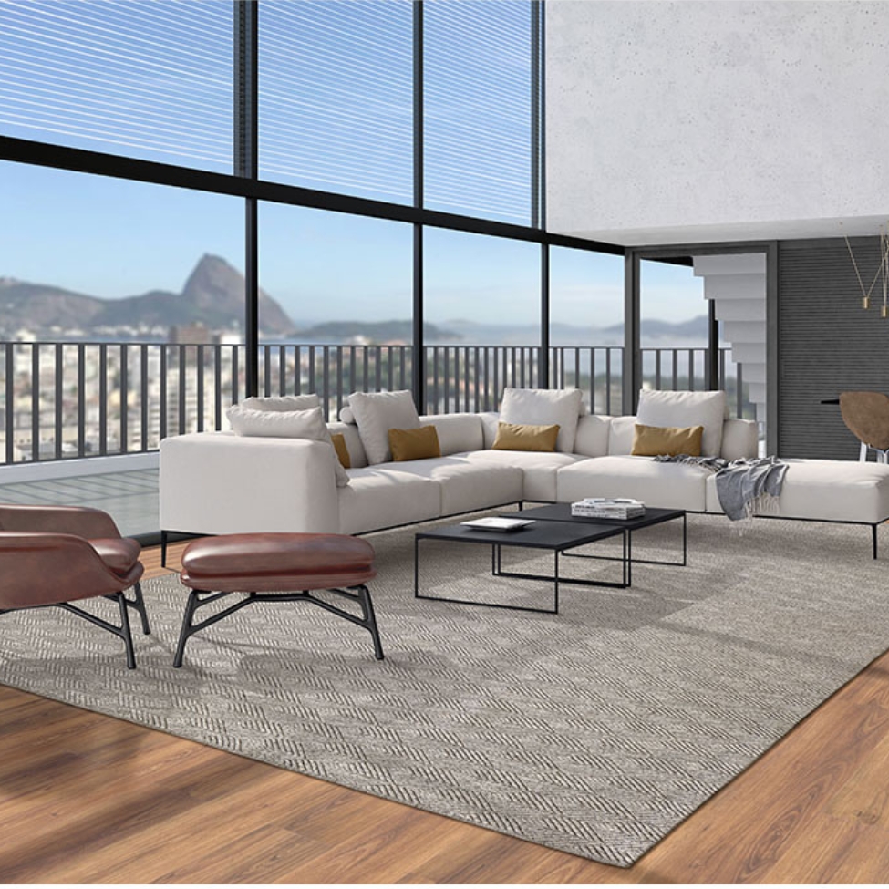 Tapete Eco Terra Retangular Bouclé (290x390) Cinza