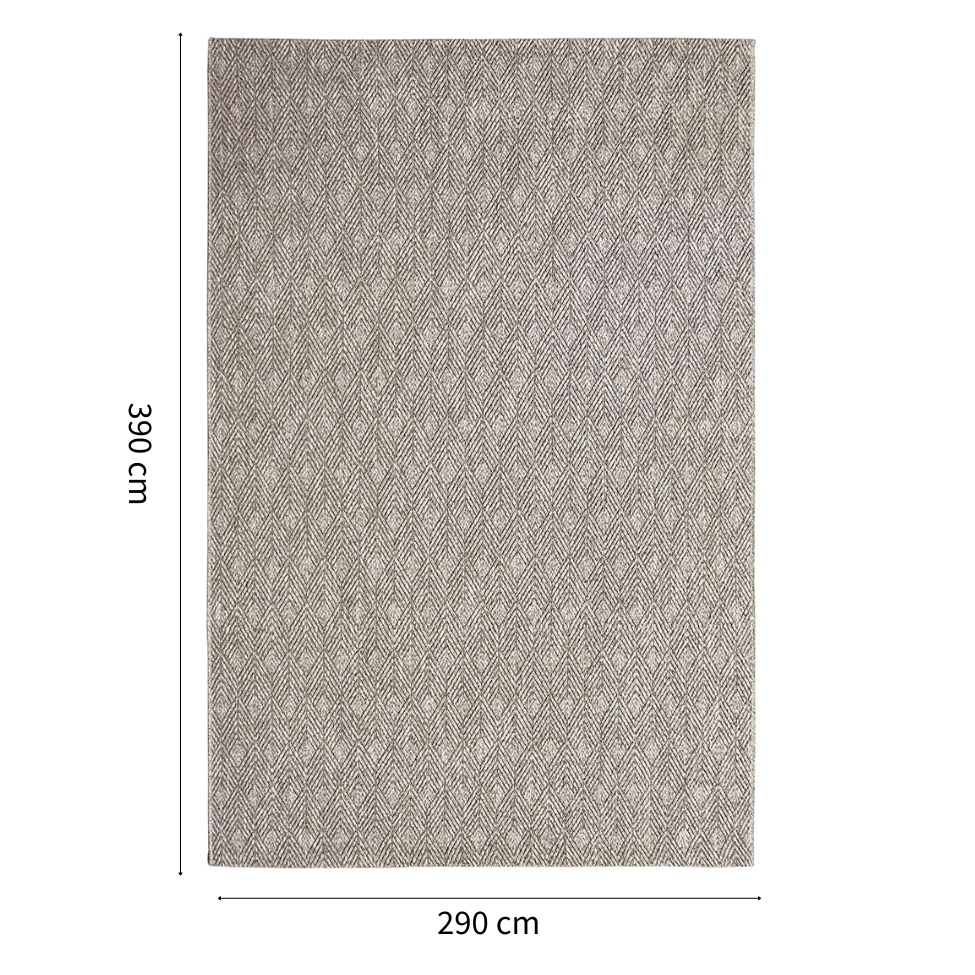 Tapete Eco Terra Retangular Bouclé (290x390) Cinza