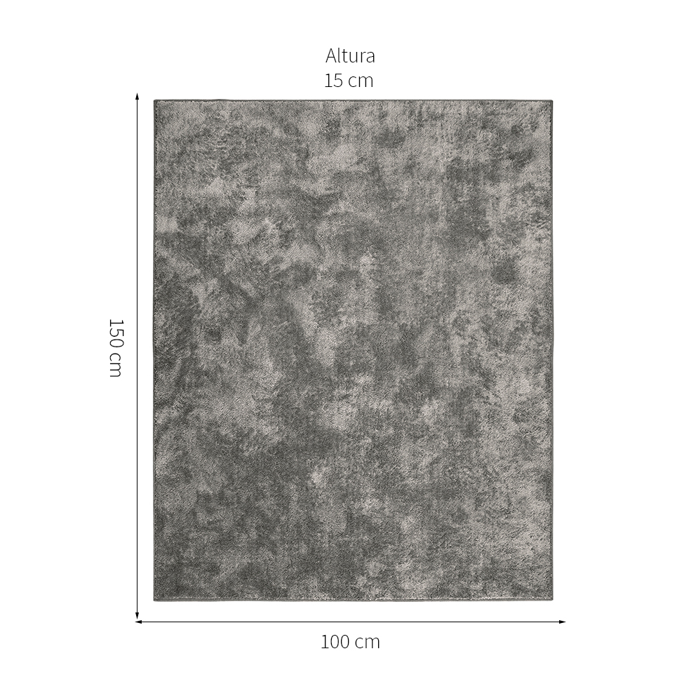 Tapete Foffo Retangular Shag (100x150) Chumbo