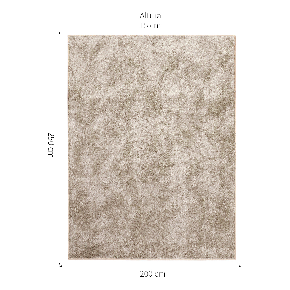 Tapete Foffo Retangular Shag (200x250) Bege