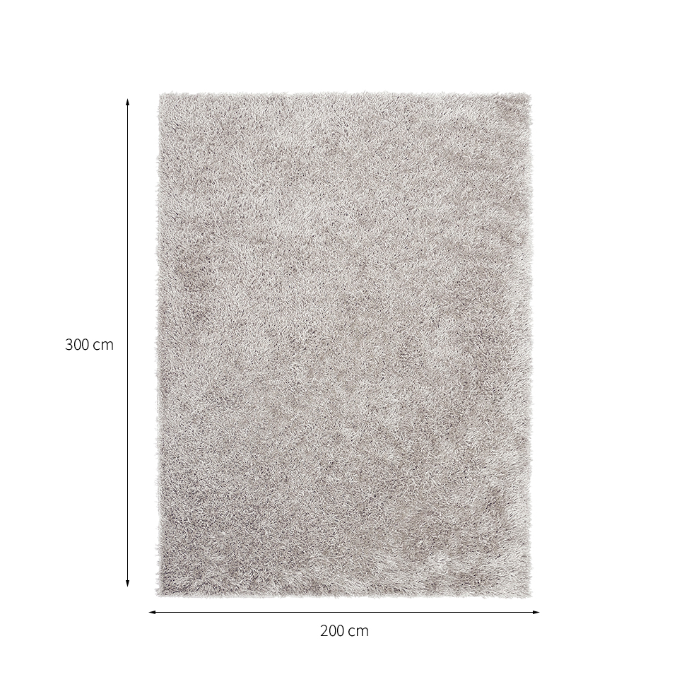 Tapete Galax Retangular Shaggy (200x300 cm) Platina