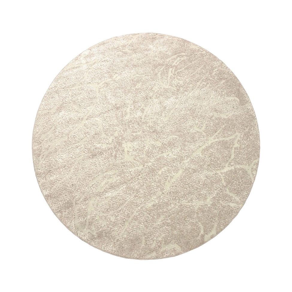 Tapete Glamour Diamante Redondo Bouclé (190x190) Bege