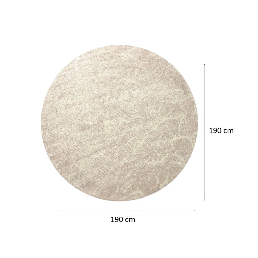 Tapete Glamour Diamante Redondo Bouclé (190x190) Bege